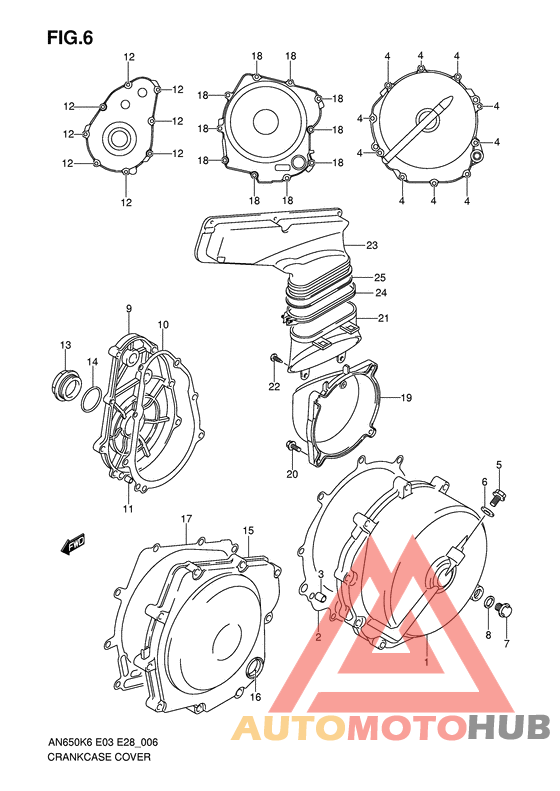 Crankcase cover ass`y  (v