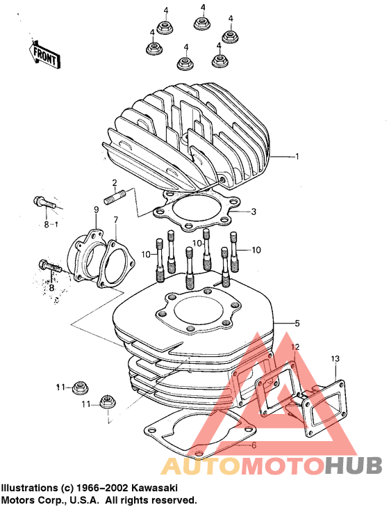 Cylinder head/cylinder/reed valve
