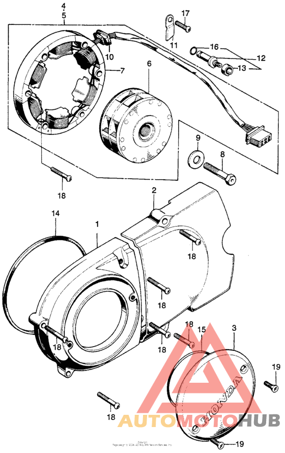 Left crankcase cover + alternator