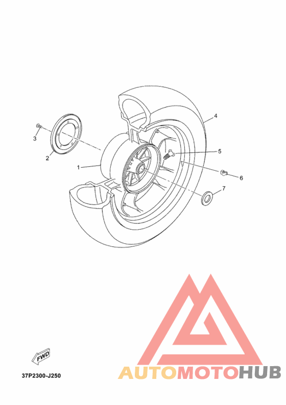 Rear wheel complete assy