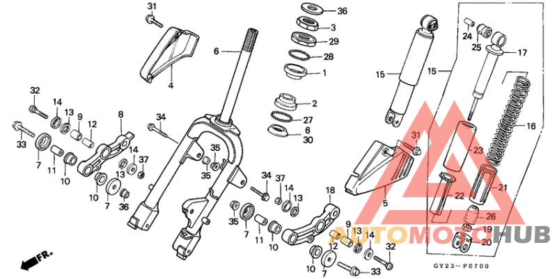 Вилка передней оси