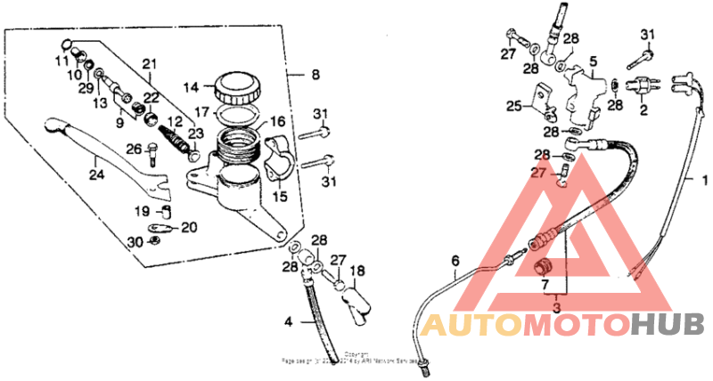 Master cylinder + brake hose