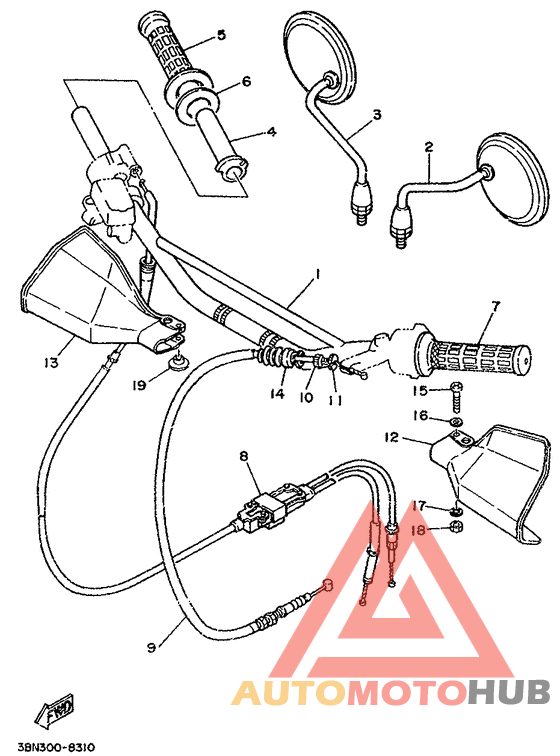 Steering handle. cable