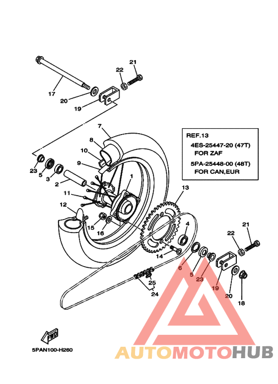 Rear wheel complete assy