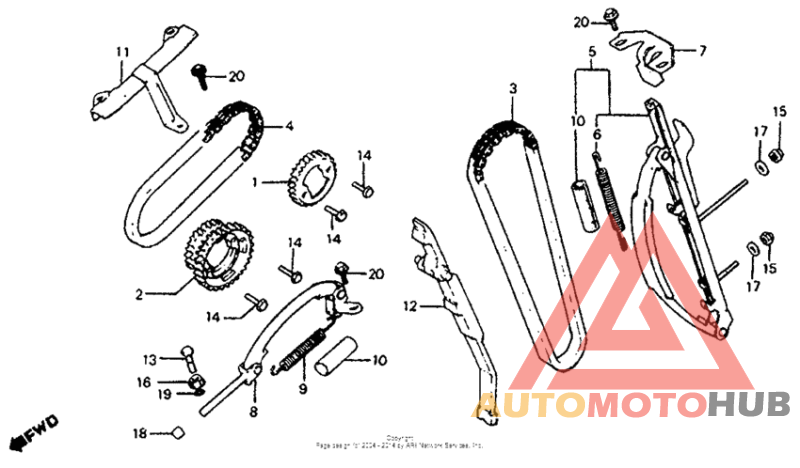 Cam chain + tensioner