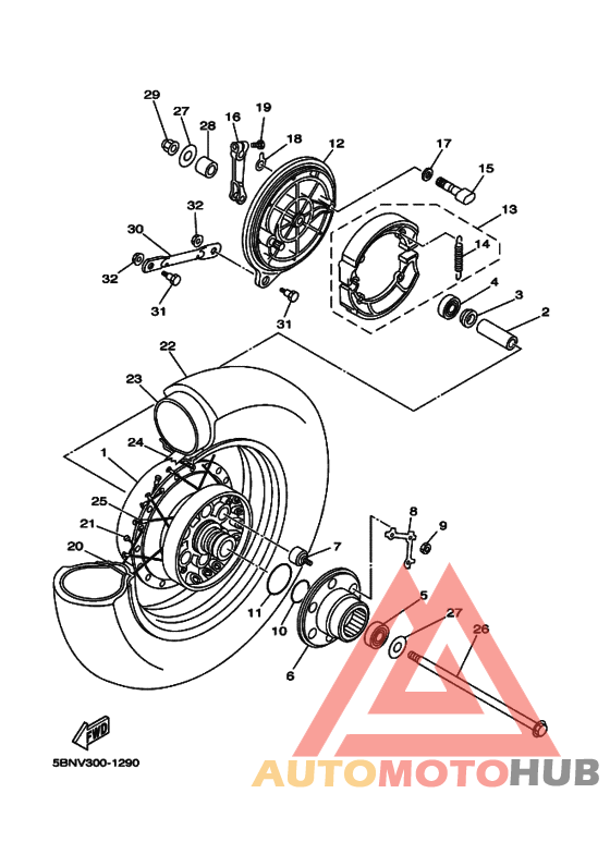 Rear wheel complete assy