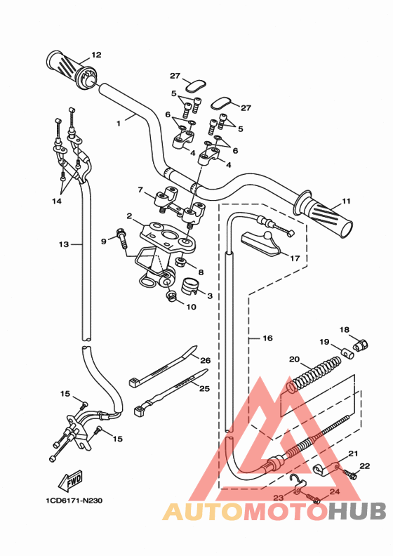 Steering handle & cable