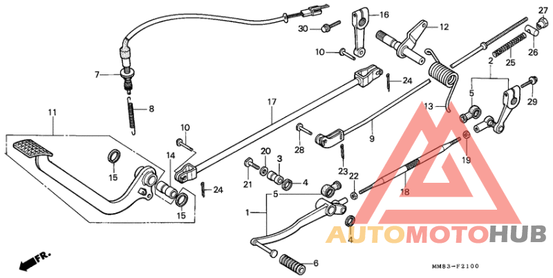 Brake pedal/change pedal