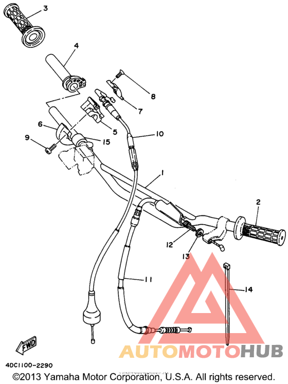 Steering handle - cable