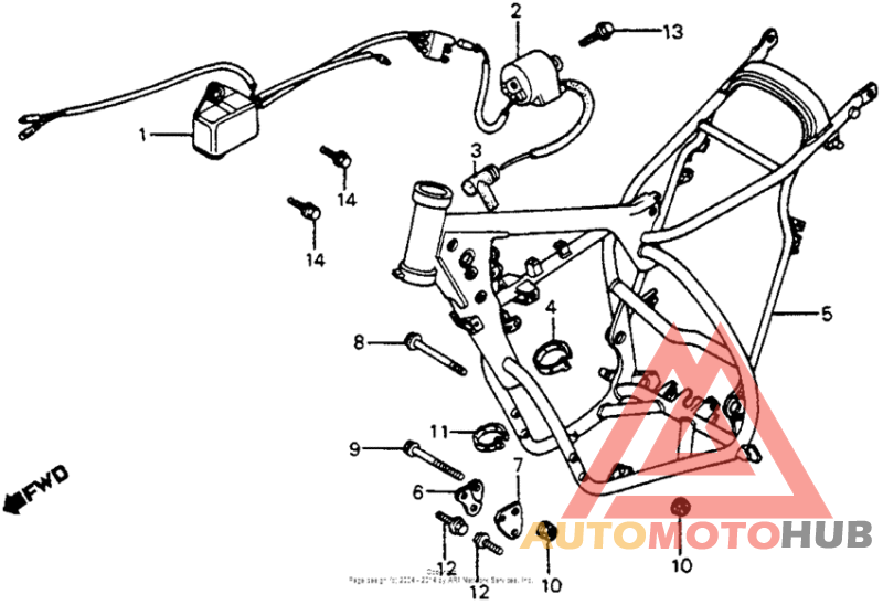 Frame + ignition coil 82