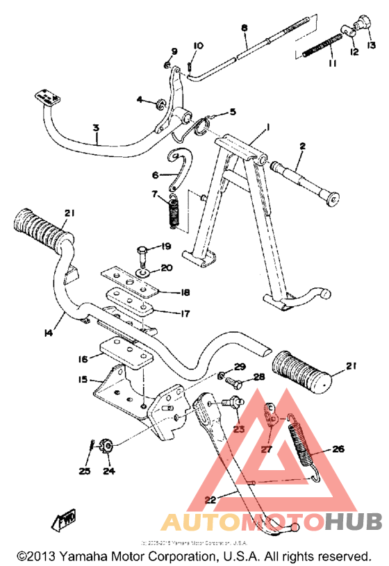 Stand footrest brake pedal
