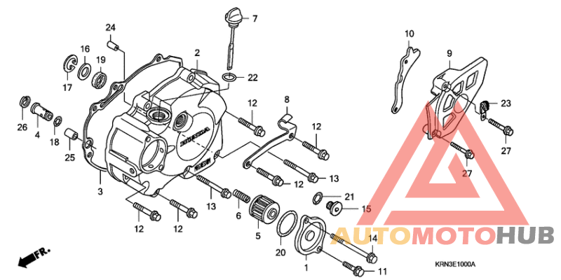 L. crankcase cover