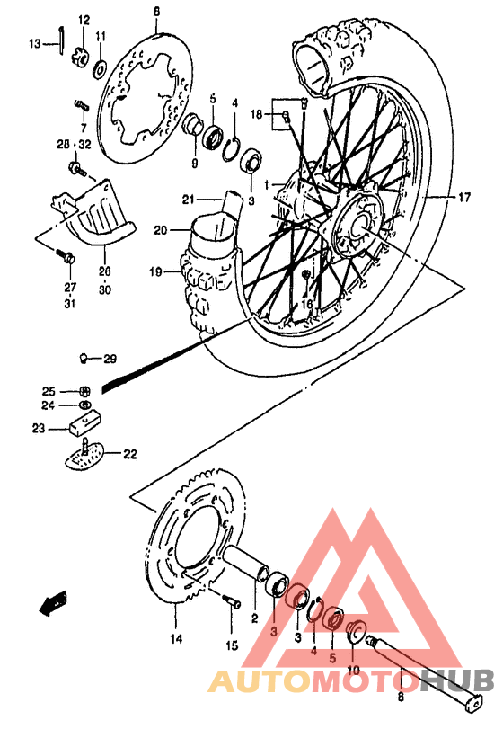 Rear wheel complete assy