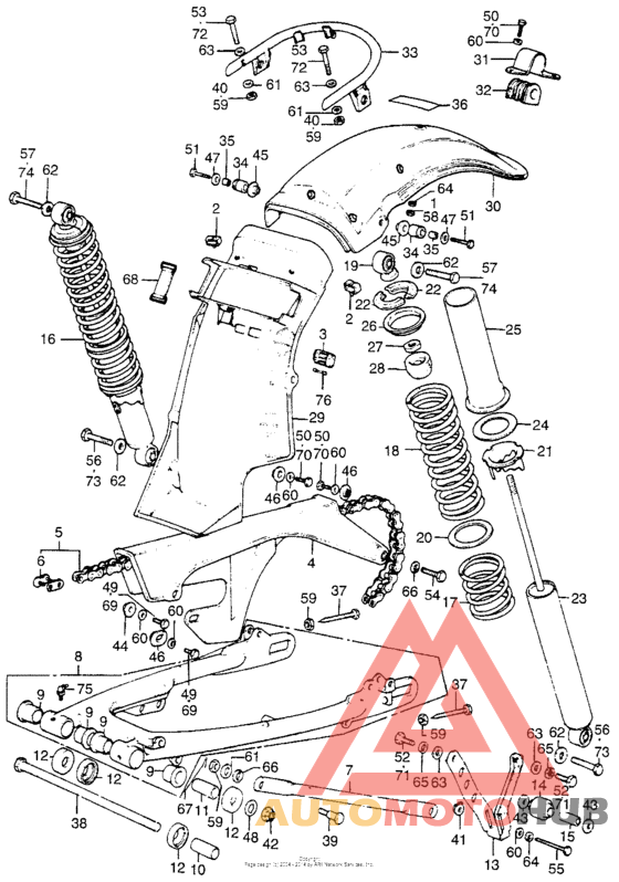 Shock absorber + swingarm