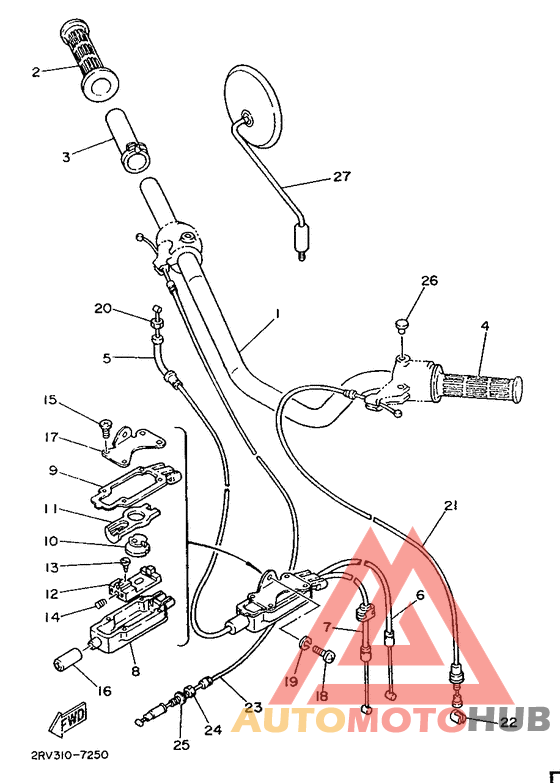 Steering handle. cable