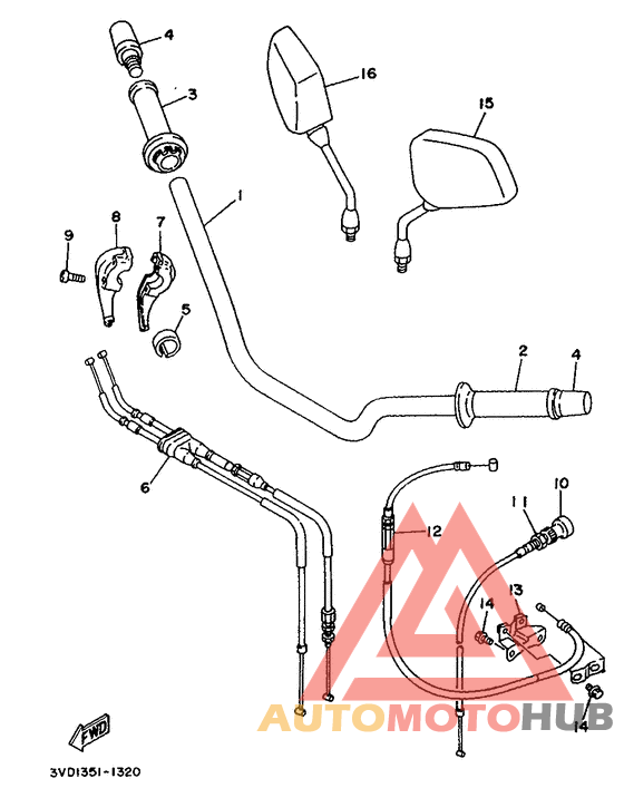 Steering handle. cable