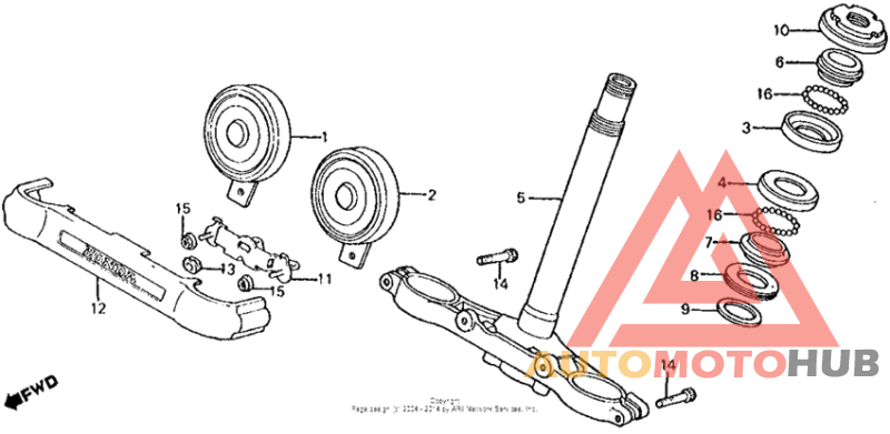 Steering stem + horn