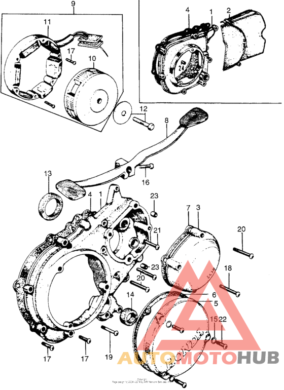 Left crankcase cover + alternator