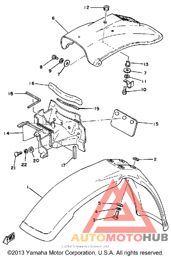 Front fender-rear fender