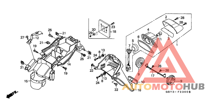 Rear combination light/ rear fender