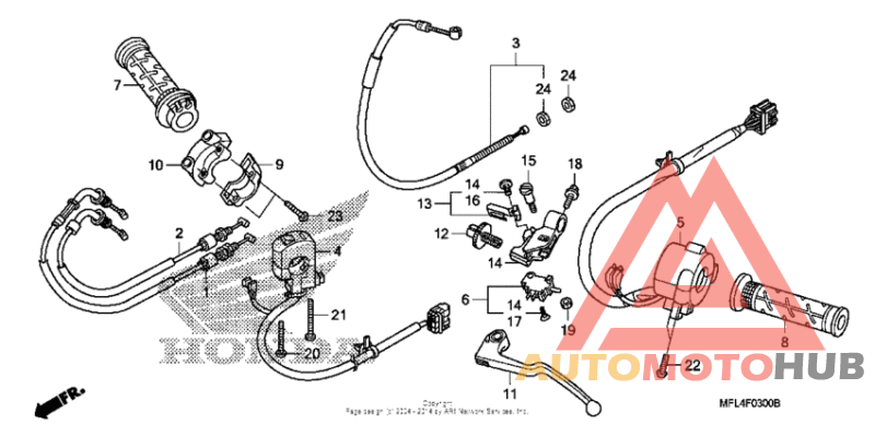 Handle lever + switch + cable