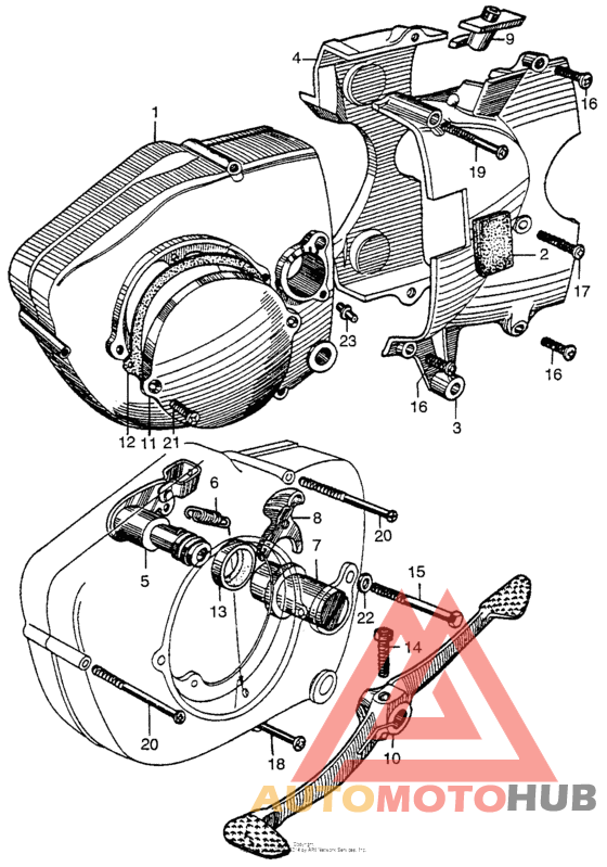 Clutch adjuster + left crankcase cover
