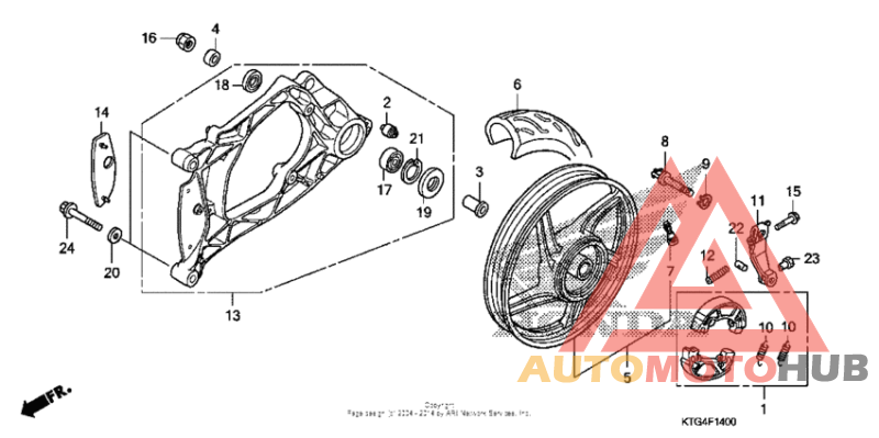 Rear wheel + swingarm