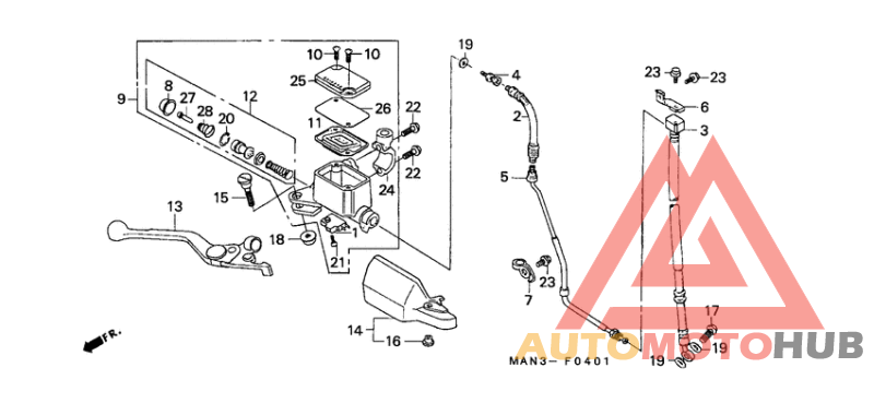 Fr. brake master cylinder