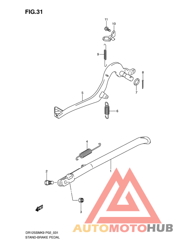 Stand-brake pedal