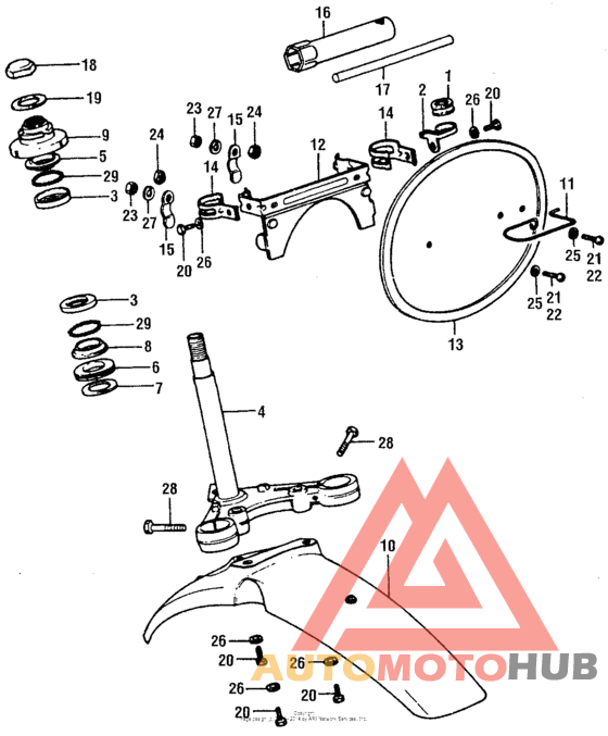 Steering stem + front fender