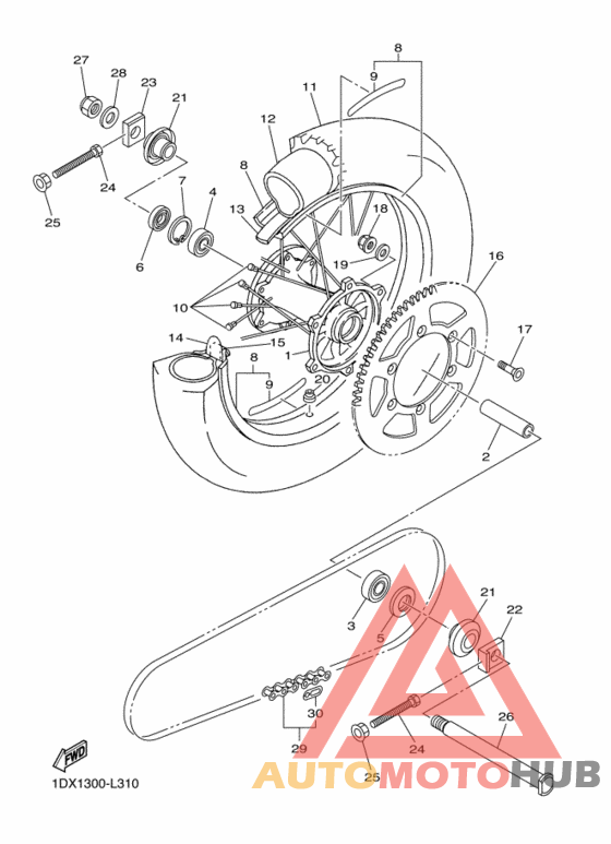Rear wheel complete assy