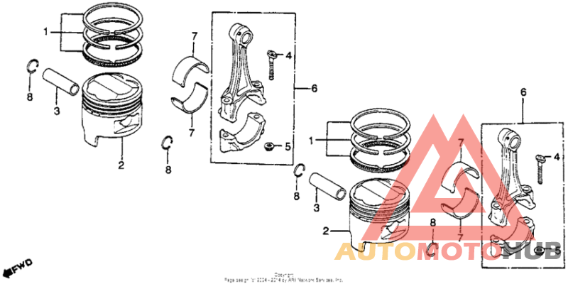 Piston + connecting rod