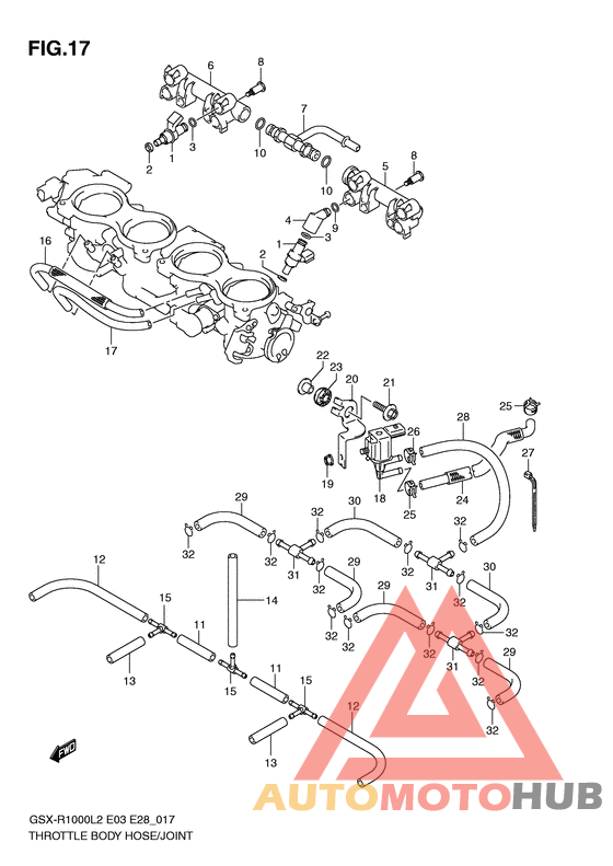Throttle body hose/joint