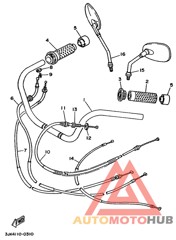 Steering handle. cable
