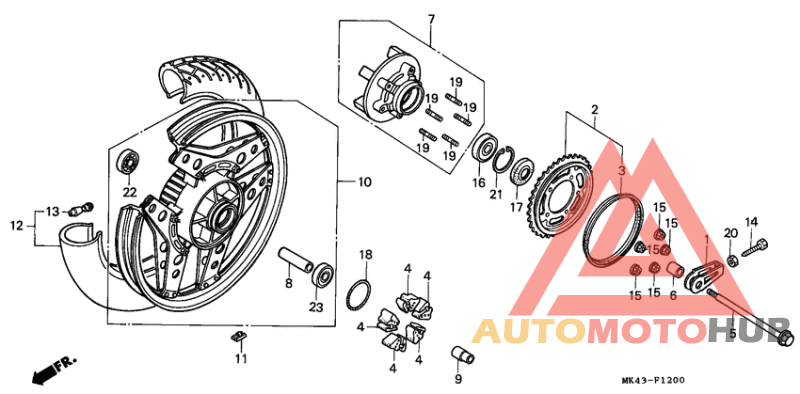 Rear wheel complete assy
