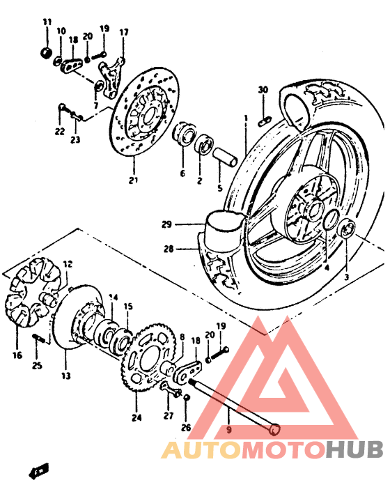 Rear wheel complete assy