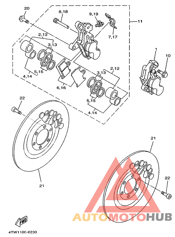 Front brake. caliper