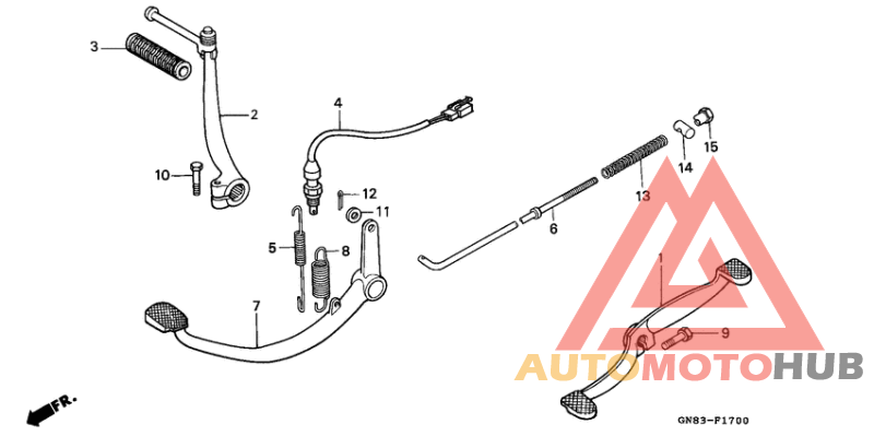 Pedal/kick starter arm
