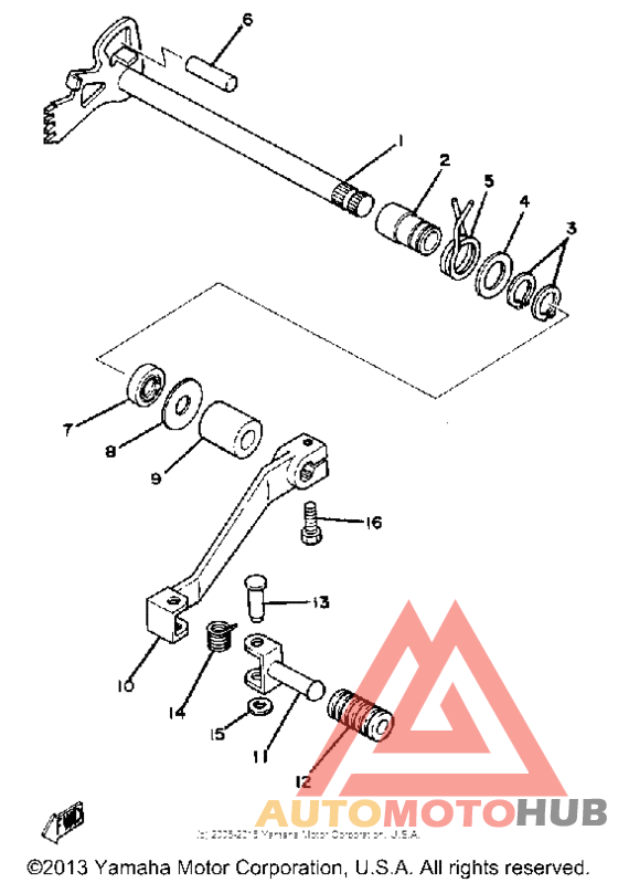 Shift shaft-pedal