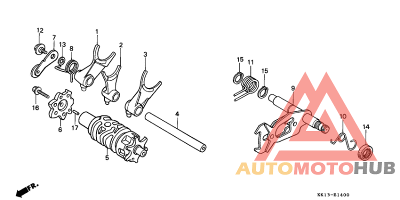 Shift drum/shift fork