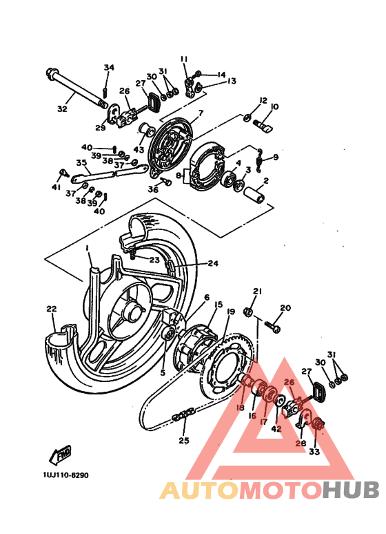 Rear wheel complete assy
