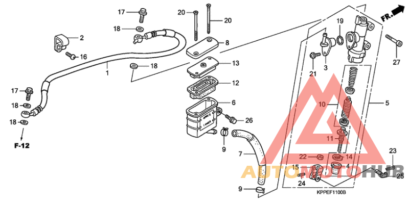 Rr. brake master cylinder