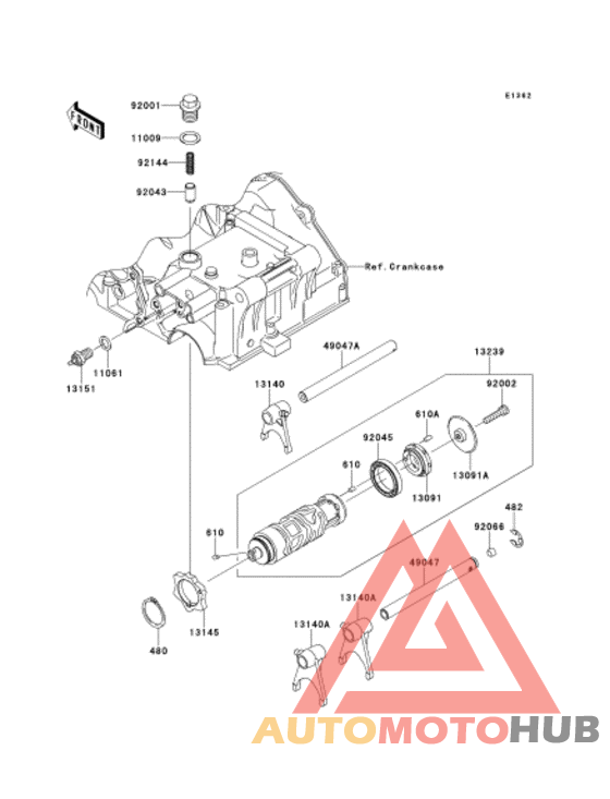 Gear change drum & forks