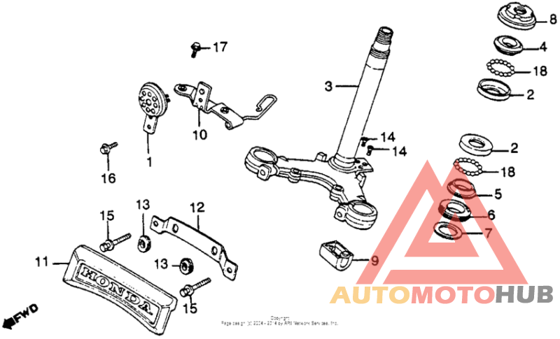 Steering stem + horn