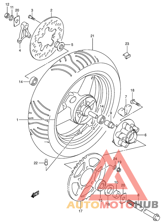 Rear wheel complete assy