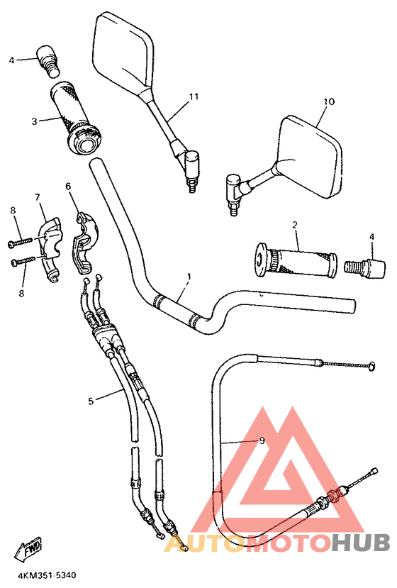 Steering handle. cable