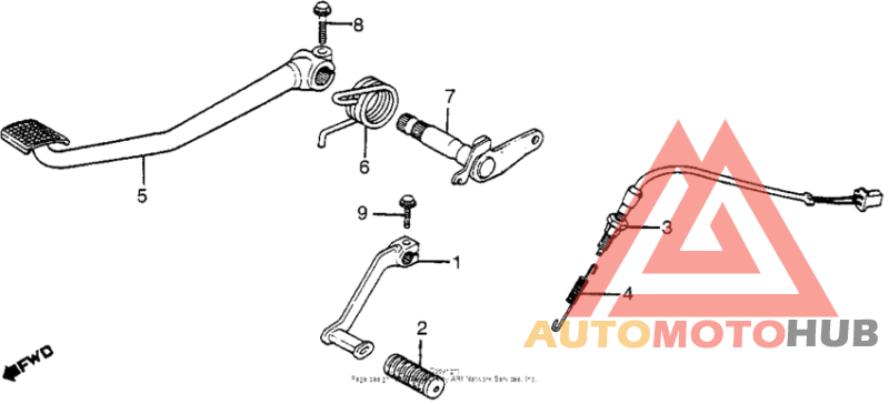 Brake pedal + gearshift pedal