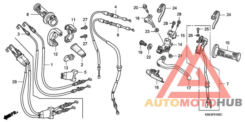Handle lever/switch/cable