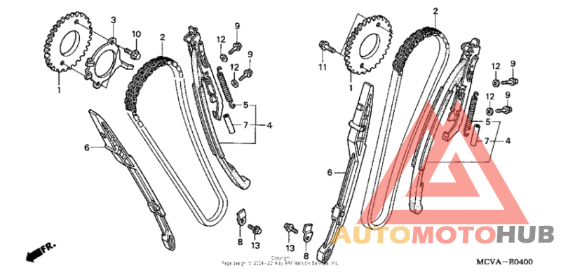 Cam chain + tensioner