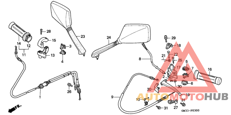 Handle lever/switch/cable